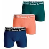 Boxershort Björn Borg Junior Core Boxer Green/Orange/Blue (3-pack)-Maat 170