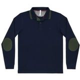 Polo Sun68 Men El Big Stripe On Collar L/S Navy Blue-S