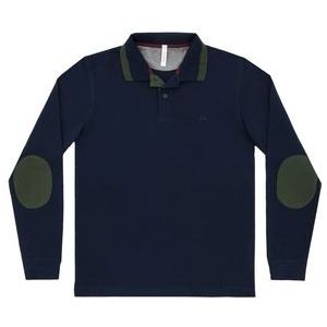 Polo Sun68 Men El Big Stripe On Collar L/S Navy Blue-S