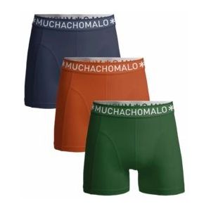 Boxershort Muchachomalo Men Solid Green Orange Blue ( 3-Pack )-XL