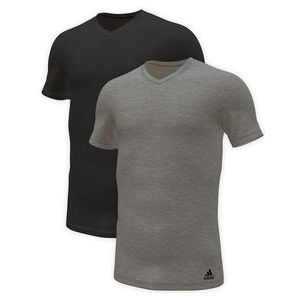 Adidas - V-Neck T-Shirt - Ondershirt - Zwart - Grijs - Katoen