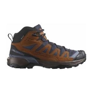 Wandelschoen Salomon Men X Ultra 360 Leather Mid GTX Blue Nights Caramel Cafe Grisaille-Schoenmaat 49