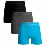 Boxershort Muchachomalo Men Short Solid Black Grey Blue (3-Pack)-XL