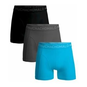 Boxershort Muchachomalo Men Short Solid Black Grey Blue (3-Pack)-XL