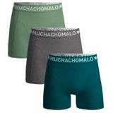 Boxershort Muchachomalo Boys Solid Green Grey Green ( 3-Pack )-Maat 134 / 140