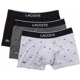 Boxershort Lacoste Men Casual Zwart / Gevlamd Grijs (Set van 3)-M