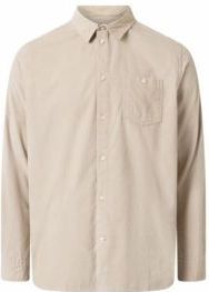 Knowledge Cotton Apparel - GOTS/Vegan - Blouse - Licht Veergrijs - Regular Fit - Corduroy