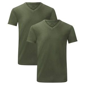 T-Shirt Bamboo Basics Men Velo Army Green (2-Delig)-L