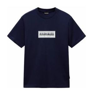 T-Shirt Napapijri Men S-Box Logo SS Blu Marine-M