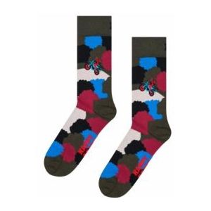 Happy Socks Unisex Motor Bike Speed Dark Green-Schoenmaat 36 - 40