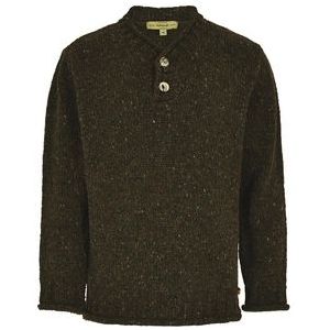 Dubarry - Taylor - Trui - Groen - 100% Wol - Grof Breisel - V-hals met Knopen