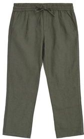 Broek KnowledgeCotton Apparel Men Fig Loose Linen Burned Olive