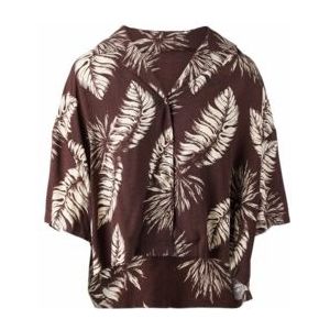 Blouse Brunotti Women Rilee-Palm Shirt Summer Palm Big Chocolate-XL