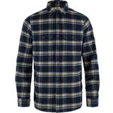 Blouse Fjällräven Men Övik Heavy Flannel Shirt Dark Navy Buckwheat Brown-XL