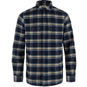 Blouse Fjällräven Men Övik Heavy Flannel Shirt Dark Navy Buckwheat Brown-XL