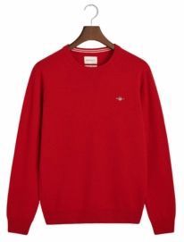 GANT - Superfine Lambswool Trui - Bright Red - 100% Lamswol