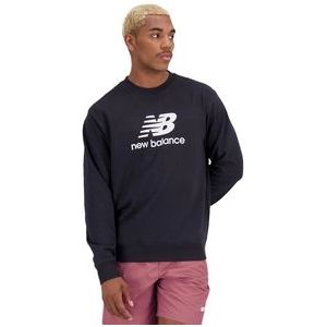 Trui New Balance Men Essentials Stacked Logo French Terry Crewneck Black-XL