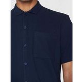 Overhemd KnowledgeCotton Apparel Men Box Fit Short Sleeve Night Sky