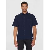 Overhemd KnowledgeCotton Apparel Men Box Fit Short Sleeve Night Sky