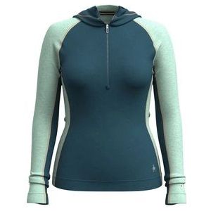 Ondershirt Smartwool Women Classic Thermal Merino Base Layer 1/2 Zip Hoodie Boxed Twilight Blue/ Arctic Green-M
