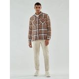 KnowledgeCotton Apparel - Overhemd - Bruin - Karo