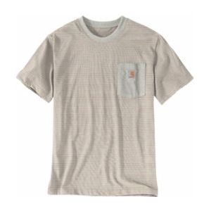 T-Shirt Carhartt Men Heavyweight Pocket Stripe Malt/Apple Butter?Stripe-L