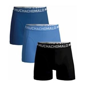 Boxershort Muchachomalo Men Solid Black Blue Blue ( 3-Pack )-L
