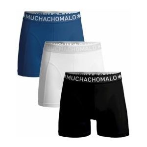 Boxershort Muchachomalo Men Solid Black White Blue ( 3-Pack )-L