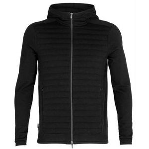 Trui Icebreaker Men ZoneKnit LS Zip Hood Black-XXL