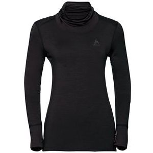 Ondershirt Odlo Women BL Top Turtle Neck LS Natural 100% Merino Black Black-XS