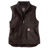 Bodywarmer Carhartt Women Sherpa Lined Mock Neck Vest Dark Brown-XS