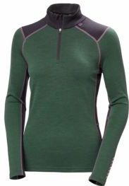 Skipully Helly Hansen Women Lifa Merino Midweight 1/2 Zip Jungle Green-L
