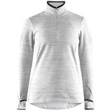 Shirt Craft Women Grid Halfzip Grey Melange-XS