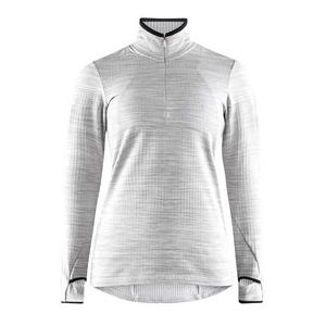 Shirt Craft Women Grid Halfzip Grey Melange-XL