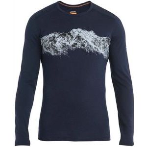 Ondershirt Icebreaker Men Merino 200 Oasis LS Crewe Remarkables Midnight Navy-L