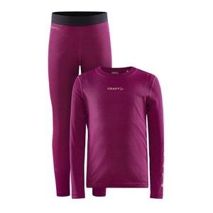 Craft - Core Warm Baselayer Set Jr - Baselayer - Roxo-Coral - 100% Polyester