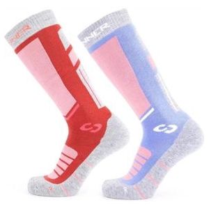 Skisok Sinner Women Pro Socks Ladies Double Pack Pink/Blue-Schoenmaat 42 - 44