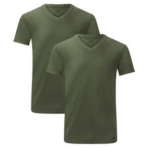 T-Shirt Bamboo Basics Men Velo Army Green (2-Delig)-XL