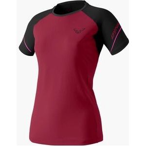 Hardloopshirt Dynafit Women Alpine Pro Short Sleeve Black Out Beet Red-M