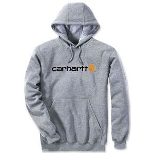 Trui Carhartt Men Signature Logo Hooded Sweatshirt Heather Grey-M