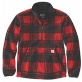 Trui Carhartt Men Fleece Pullover Crabapple/Black Plaid-XXL