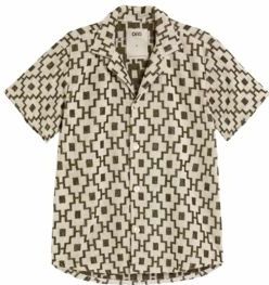 Blouse OAS Men Machu Verde Cuba Terry Shirt Beige-XXL