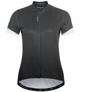 Fietsshirt Odlo Women S/U Collar S/S Full Zip Essential Black White-S