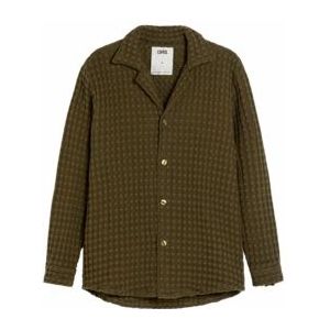 OAS - Blouse - Groen - Katoen - Lange Mouwen - Wafeltextuur