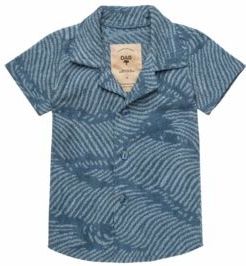 OAS - Wavy Cuba Terry - Blouse - Blauw - Korte Mouwen