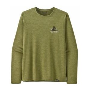 T Shirt Patagonia Men L/S Cap Cool Daily Graphic Shirt - Lands Chouinard Crest: Buckhorn Green X/Dye-S