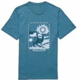 T-Shirt Cotopaxi Men Llama Greetings Organic Blue Spruce-M