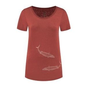 T-Shirt Blue Loop Women Denimcel Swimming Fish Rust-L
