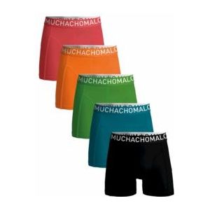 Boxershort Muchachomalo Men Light Cotton Solid Black Blue Green Orange Red ( 5-Pack )-S