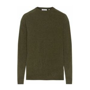 Knowledge Cotton Apparel - O-Neck Trui - Forrest Night - Wol - Heren